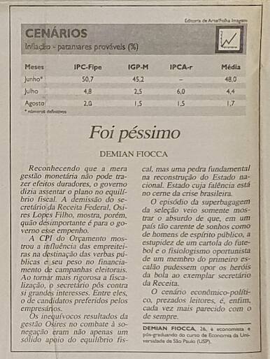 Demian Fiocca coluna Folha de São Paulo